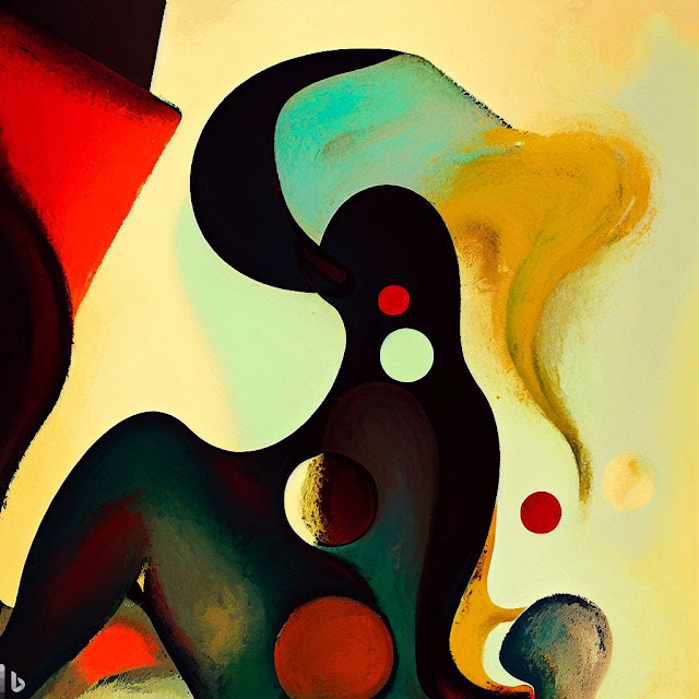 Illustration generated by Bing AI, in the style of Miro, prompted by the poem