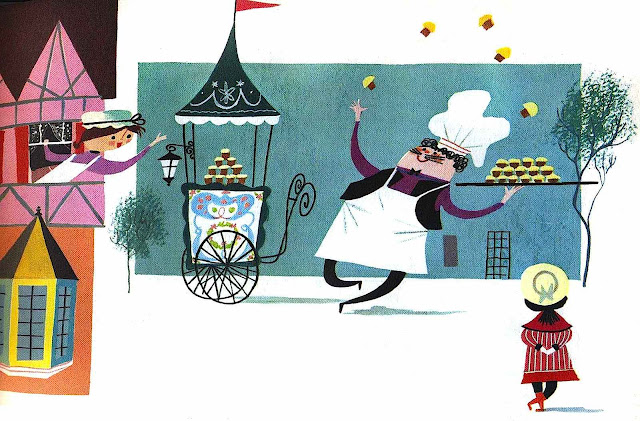 Mary Blair illustration of pastry chef