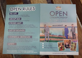 The Open Championship scorecard at Paradise Island Adventure Golf