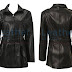 Belted Front Zipper Leather Fashion Coat