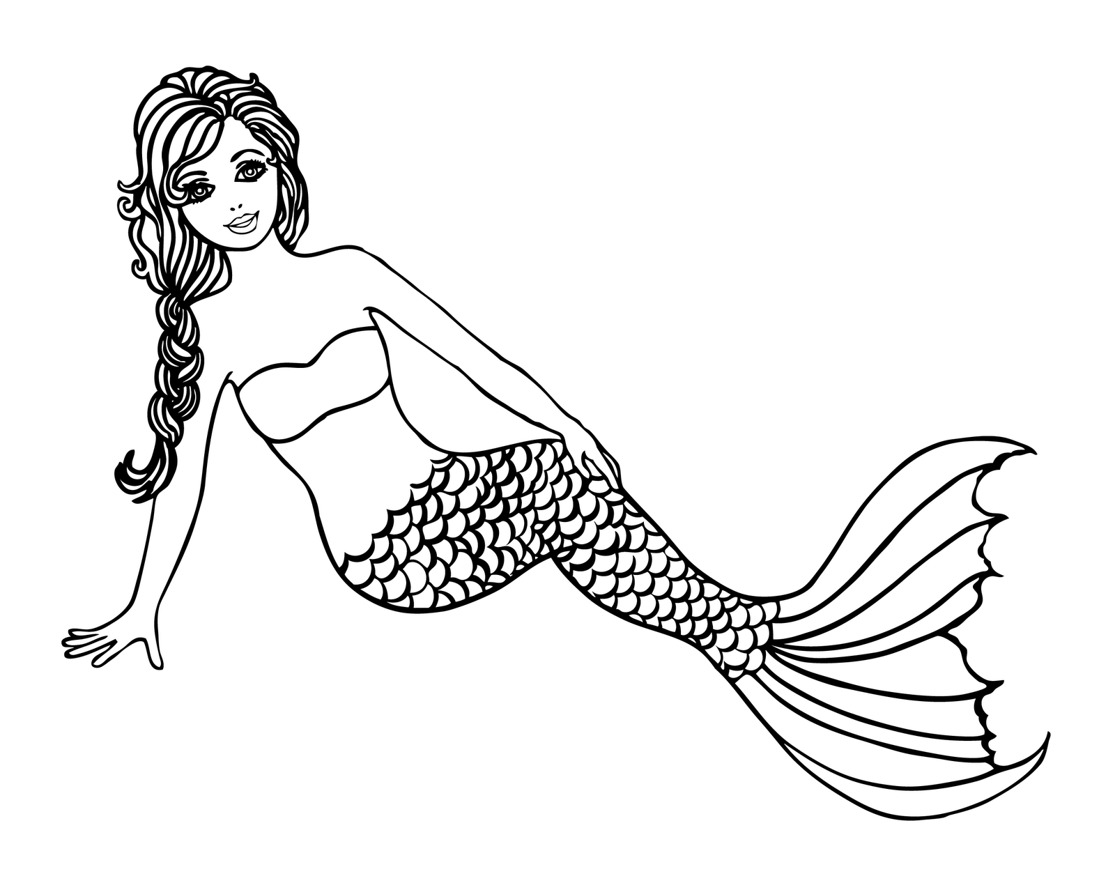 pretty mermaid Colouring Pages page 2