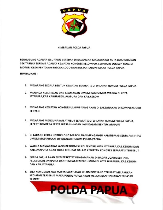 Rakyat Papua Jangan Ikut ikutan. Kelompok ini adalah kelompok tukang tipu