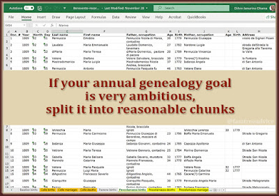 Success keeps you going! Split that big genealogy project into manageable parts.