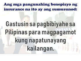 As an overseas Filipino worker, given a chance to work abroad is a good opportunity for you to provide for your family but there are also risks involved. there are a number of times that we read or watched from social and mainstream media about cases of abuse, maltreatment, and discrimination among OFWs especially those who are working as household service workers particularly in the Middle Eastern countries. For OFWs working in companies, there are cases of sudden dismissal or termination, accidents which often cause disability or even death.  That is the reason why OFWs are given mandatory insurance to ensure the protection and welfare of the OFW and their family should anything untoward happen to them.    Advertisement  KaBayan Insurance gives security and readiness to the OFW family for any unexpected circumstances to the Filipinos who are working in other countries across the globe.      It provides comprehensive coverage to overseas Filipino workers as required under the Compulsory Insurance for Agency Hired Migrant Workers as approved under Section 23 of R.A. 10022.     Ads   This insurance package includes protection for OFWs by providing several benefits such as:    Repatriation  - Cost of the worker when his/her employment is terminated by the employer without any valid cause, or by the employee with just cause, including transport of his/her personal belongings. In case of death, the insurance provider shall arrange and pay for the repatriation of the worker’s remains and belongings.    Subsistence Allowance   - Monetary assistance is given to the migrant worker who is involved in a case or litigation for the protection of his or her rights in the receiving country.    Legitimate Money Claims Insurance  - Money claims arising from the employer's liability which may be awarded or given to the worker in a judgment or settlement of his/her case in the National Labor Relations Commission (NLRC).    Compassionate Visit   - In case a worker is confined for more than seven (7) days, he or she shall be entitled to a compassionate visit to one (1) family member or requested individual. This benefit covers the transportation cost of the visit.    Medical Evacuation Insurance   - In case an adequate medical facility is not available, proximate to the migrant worker, as determined by the insurance company's physician and the consulting physician, evacuation with the proper medical supervision by the mode of transport will be provided by this benefit.    Medical Repatriation Insurance  - In case that a migrant worker, as determined by the insurance company's physician and consulting physician, needs to be transported to his or her country of origin under medical supervision to the worker's residence, monetary assistance shall we provided by this benefit to cover the cost of repatriation.    The Kabayan Insurance also provides the following life benefit coverages:  Accidental Death Benefit  - At least Fifteen Thousand United States Dollars (US$15,000.00) benefit is payable to the migrant worker’s beneficiaries.    Natural Death  - At least Ten Thousand United States Dollars (US$10,000.00) benefit is payable to the migrant worker’s beneficiaries.      Permanent Total Disablement   - At least Seven Thousand Five Hundred United States Dollars (US$7,500.00) disability benefit is payable to the disabled migrant worker. The following disabilities shall be deemed permanent: total complete loss of sight of both eyes; loss of two limbs at or above the ankles or wrists; permanent complete paralysis of two limbs; brain injury resulting to incurable imbecility or insanity.    All these disabilities must be due to accident or by any health-related cause or sickness or ailment suffered during the duration of the migrant worker’s employment.    Service in the armed forces in any country or international authority, whether in peace or war, shall serve as the only exclusion to the limits of liability.