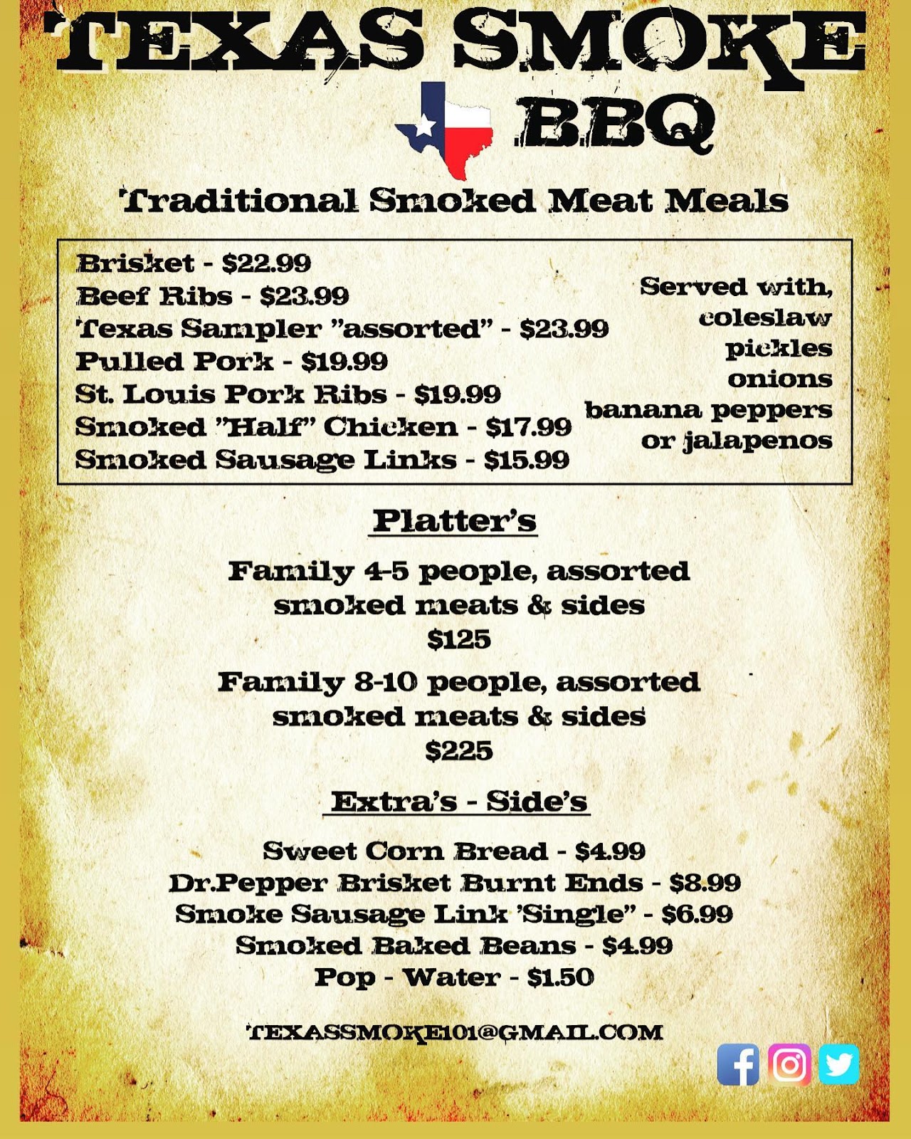 This is our Updated Menu