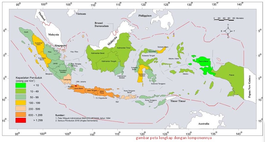 Gambar Peta Lengkap dengan Komponennya