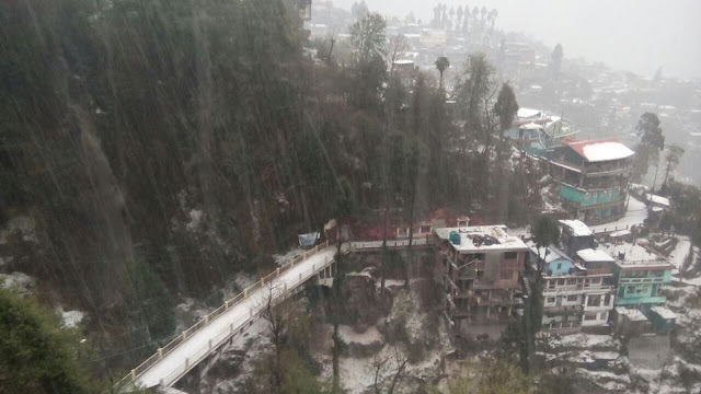 Victoria falls covered with hailstones in Darjeeling on 31st march 2016