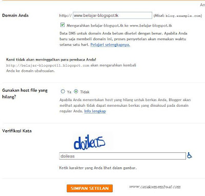 mengarahlan ke domain baru