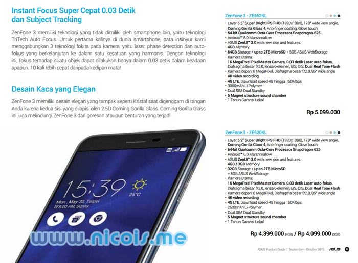 Harga dan Spesifikasi Asus ZenFone 3 Series Indonesia - NAW_32