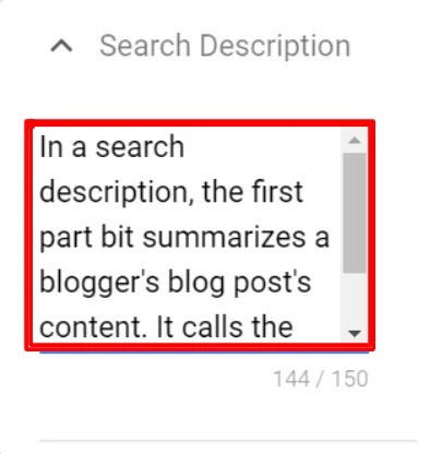 Blogger post search description in the box