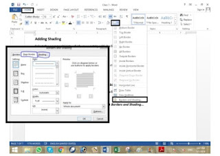 Borders and Shading Options Dialog Box Option