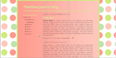 Plantilla blog gratis pop rosa y verde