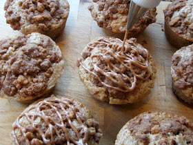Food Lust People Love: These cinnamon gingernut muffins are baked with gingernut biscuits inside and as topping for the tender sweet and spicy muffin below. Add cinnamon glaze for an extra kick!