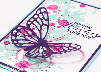 Gorgeous Grunge Butterfly Wishes Card and a tip about colouring threads - check it out here