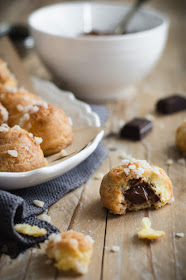 Chouquettes garnie, crémeux au chocolat et chaï masala