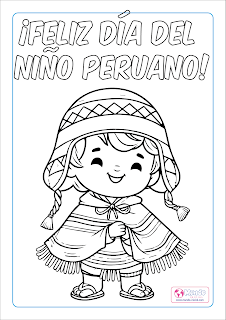 Día del Niño Peruano niño con poncho