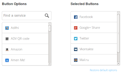 Выбор кнопок AddThis