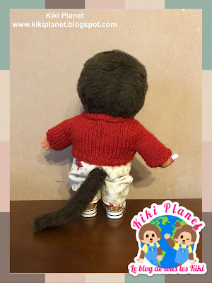 kiki monchhichi handmade fait main pull sweater tricot noël knitted doll poupée