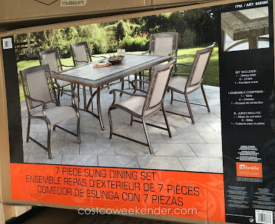 Agio International 7 piece Sling Dining Set - great for bbqs and outdoor gatherings