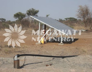 Solar powered pump for farm in Botswana