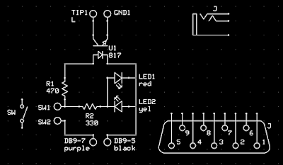 schematic of mirror control cable using opto-isolator