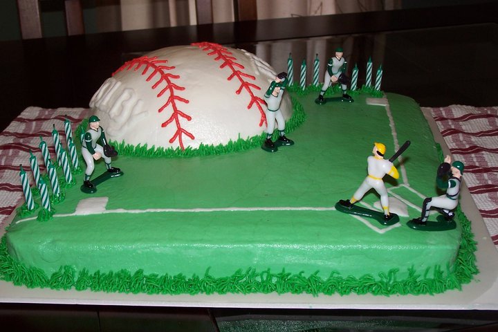 soccer field cake. I used a square cake pan and a