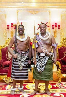 King Mswati lll and Akinwumi Adesina In Swaziland Royal Dress