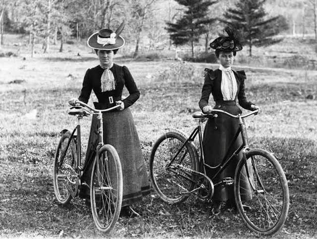 Victorian New Woman liberated with new clothing and bicycles