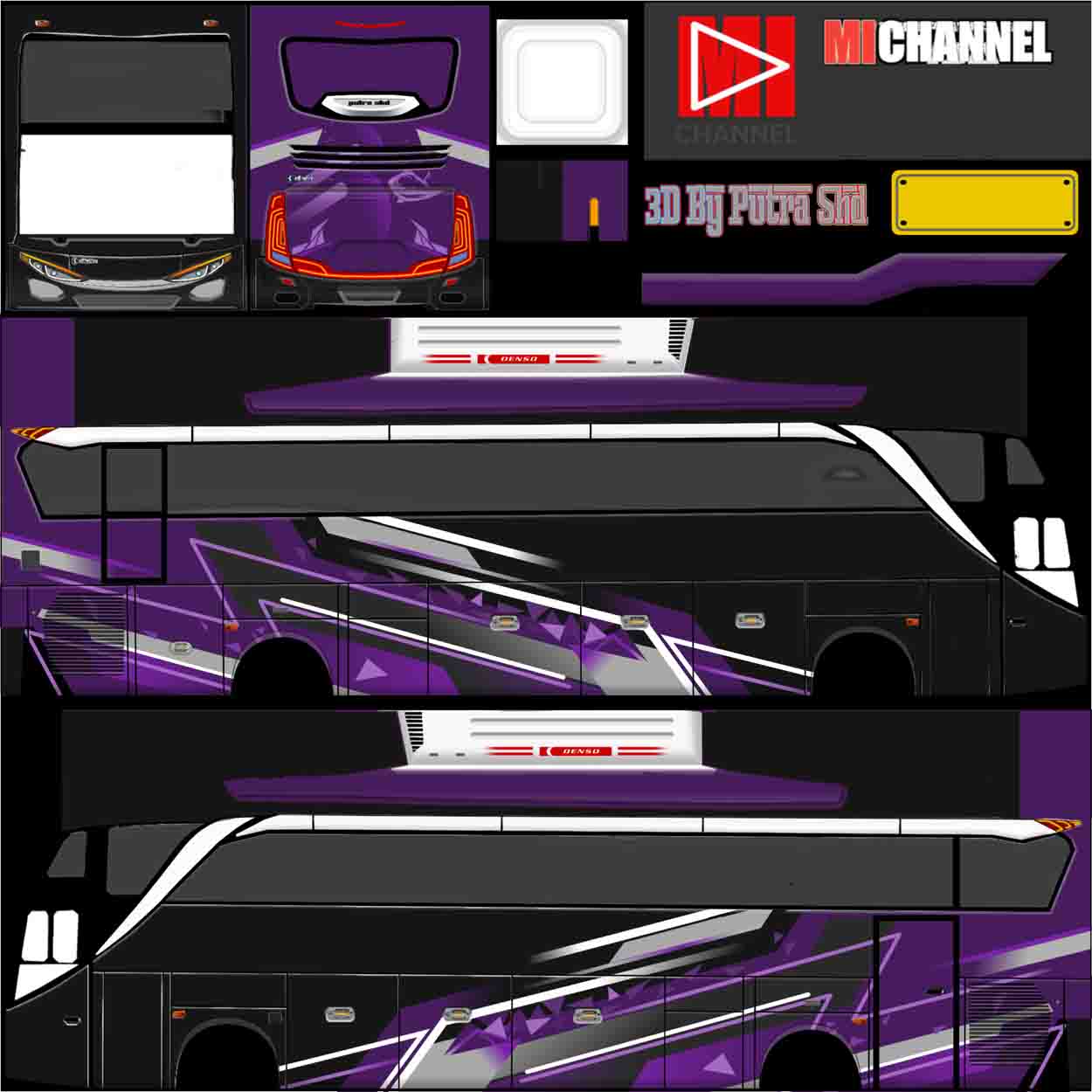 livery bussid hitam ungu