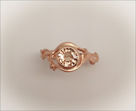 peach sapphire engagement ring