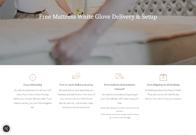 Free Mattress White Glove Delivery & Setup page on the Saatva website