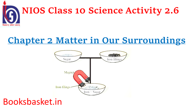 NIOS Class 10 Chapter 2 Activity 2.6 Matter in Our Surroundings