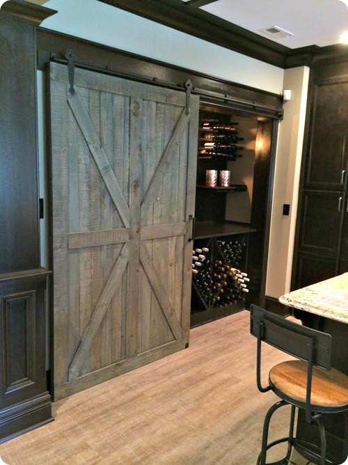 gray sliding barn door