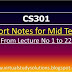 CS301 Short Notes for Mid term from lec 1 to 22