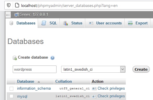 Database Create