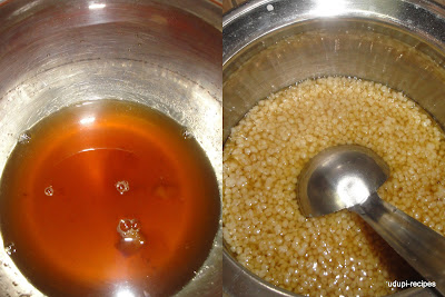 broken wheat in jaggery syrup