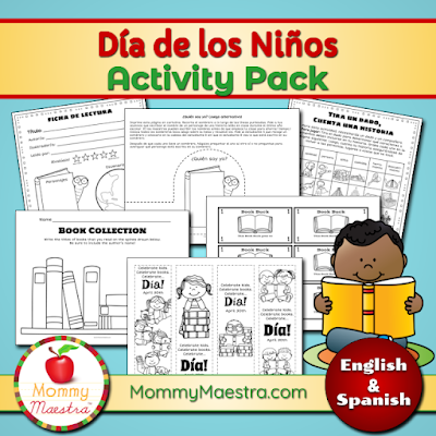 Día de los Niños literacy activity packet in English and Spanish.