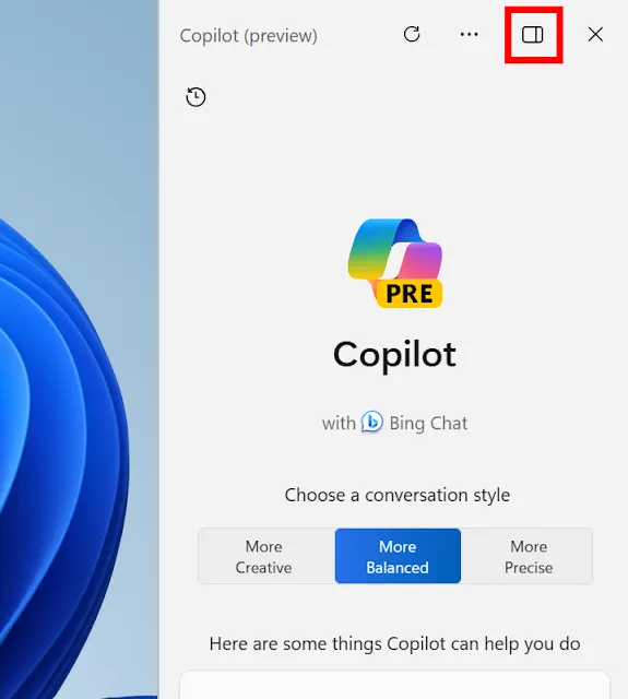 Undock AI assistant Copilot in Windows 11