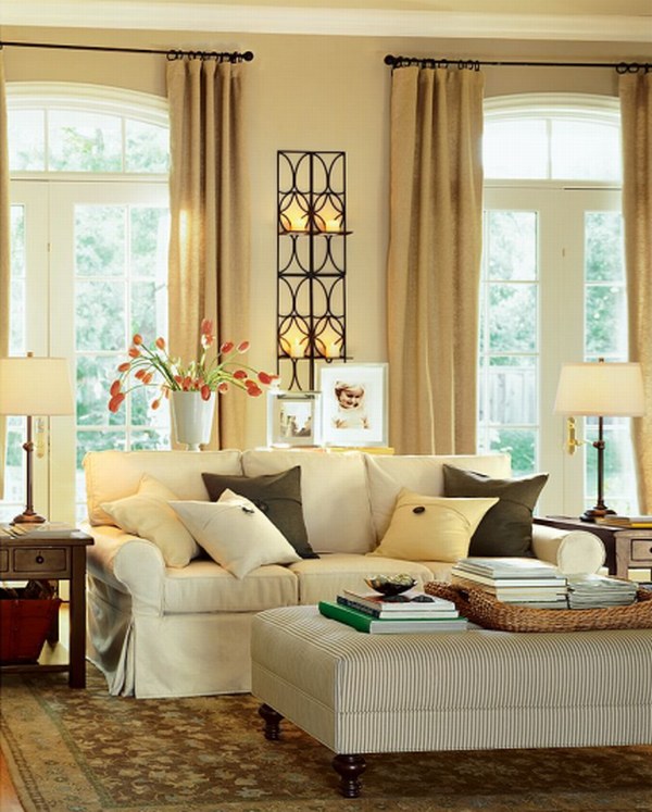  : Contemporary Warm Living Room Interior Design ideas by Potterybarn
