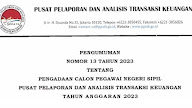 RINCIAN FORMASI KEBUTUHAN CPNS PPATK TAHUN 2023