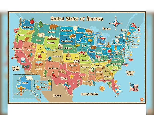 Map Of Usa For Kids