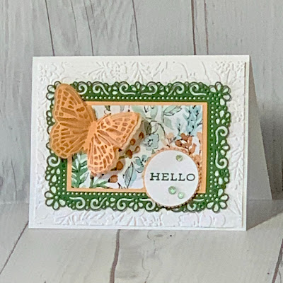 Floral butterfly card using Stampin' Up! Hand-Penned Suite