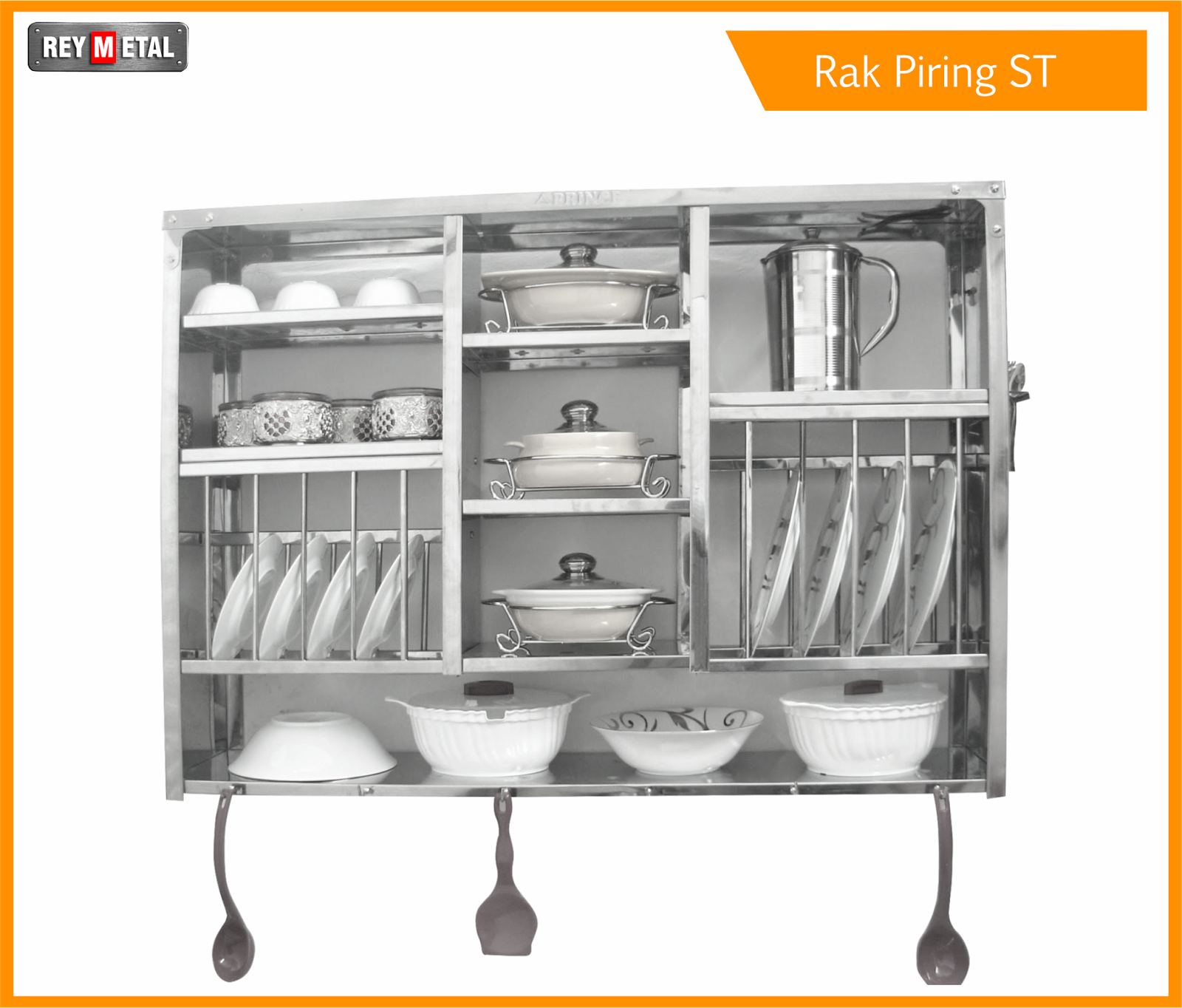  Rak  Piring  Stainless Kitchen  Set 