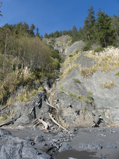 several ledges with a little water