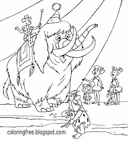 Flintstones clipart Stone Age elephant sweet girls designs Woolly mammoth coloring sheets for teens