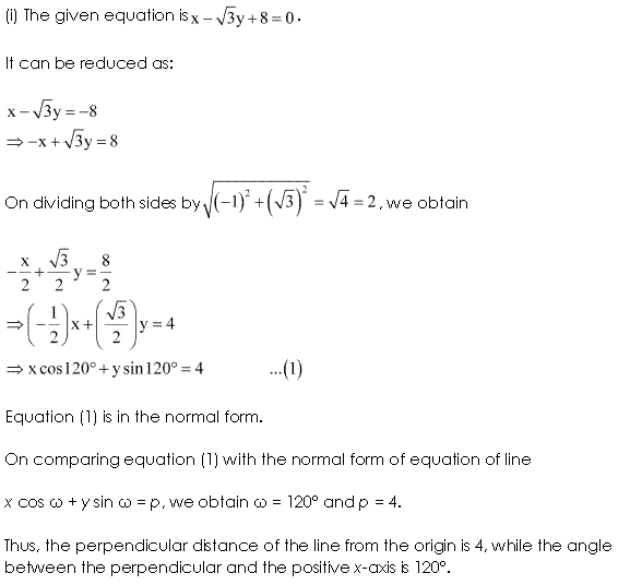 Solutions Class 11 Maths Chapter-10 (Straight Lines)