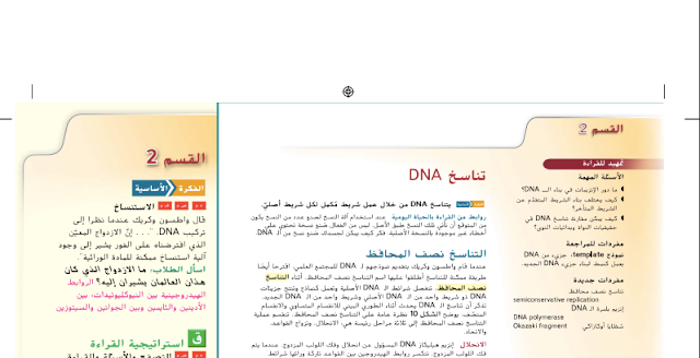 حل درس تناسخ DNA أحياء صف تاسع متقدم