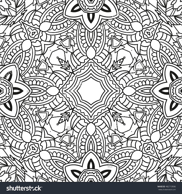 Adult Coloring Page Seamless Zendoodle Vector For Art Coloring Book  Zendoodle Square