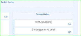 cara memasang widget di blogspot