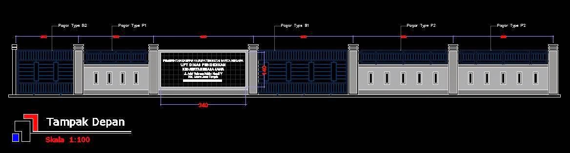 AUTO CAD GAMBAR PAGAR (DWG FILE)  SAKAREPPE DEWE